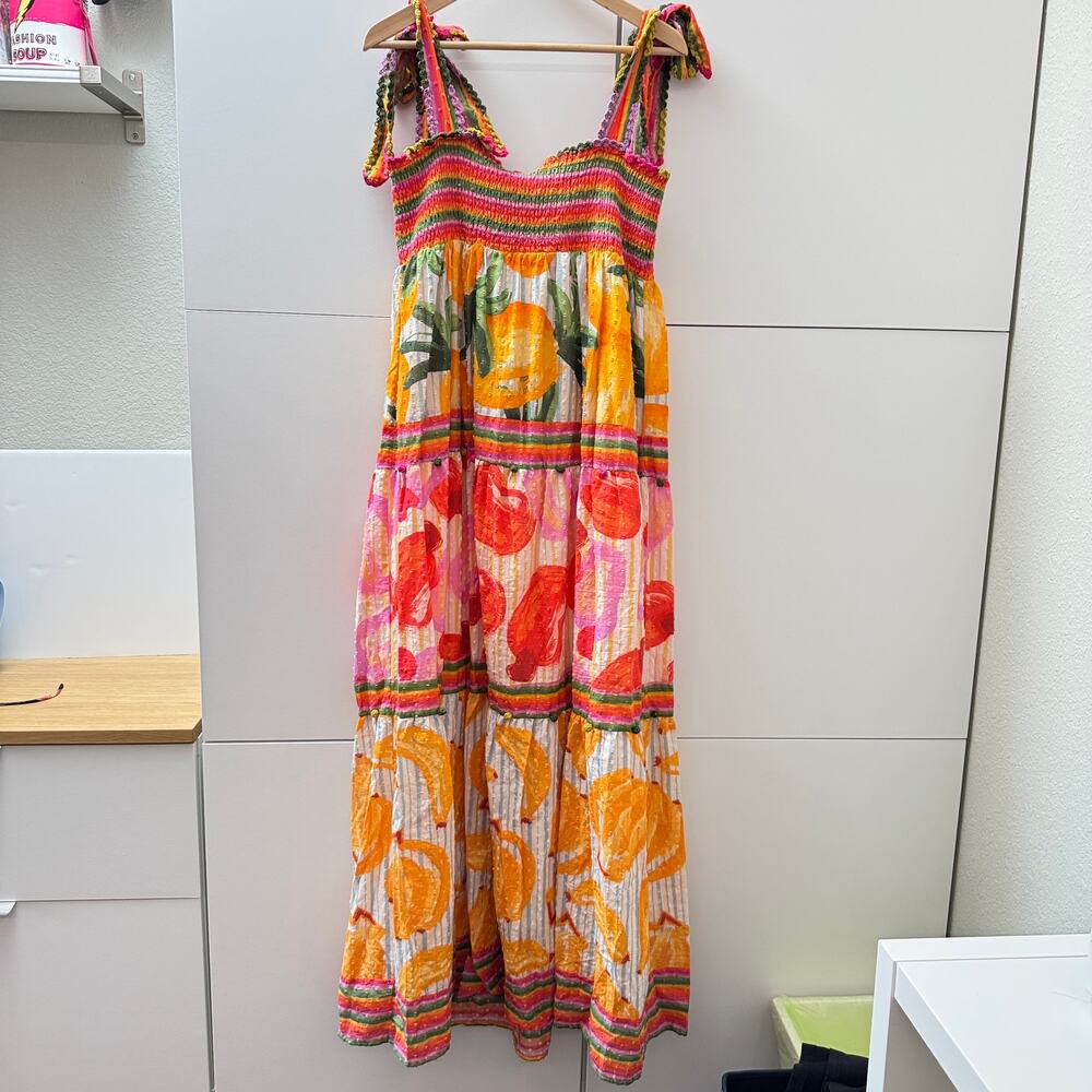 FARM Rio Fruits Scarves Tiered Maxi Dress